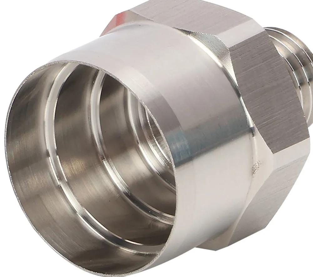 Close-up of real threaded stainless steel custom hardware